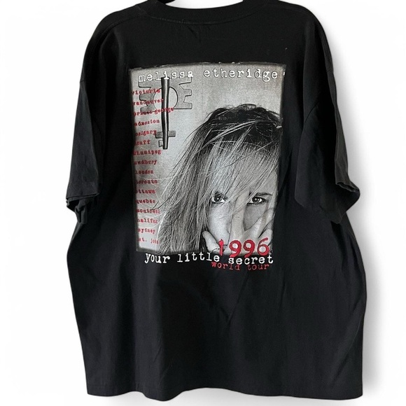 90s Melissa Etheridge Your Little Secret 1996 Tour Tee Single Stitch 25x28 XXL - Picture 2 of 8
